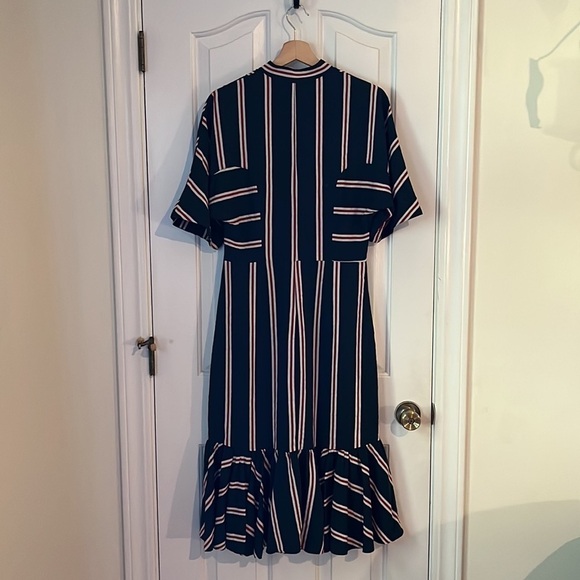 Tome | Short Sleeve Mermaid Striped Button Up Dress Size 8 Stripes Designer - Picture 11 of 15